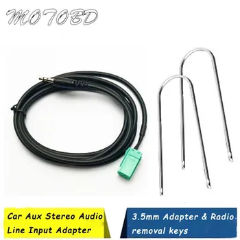 

Green Car Aux Stereo Audio Line Input Adapter New Cable 3.5mm for ipod MP3 with Removal Tool for Renaut 2005-2011 Clio Megane