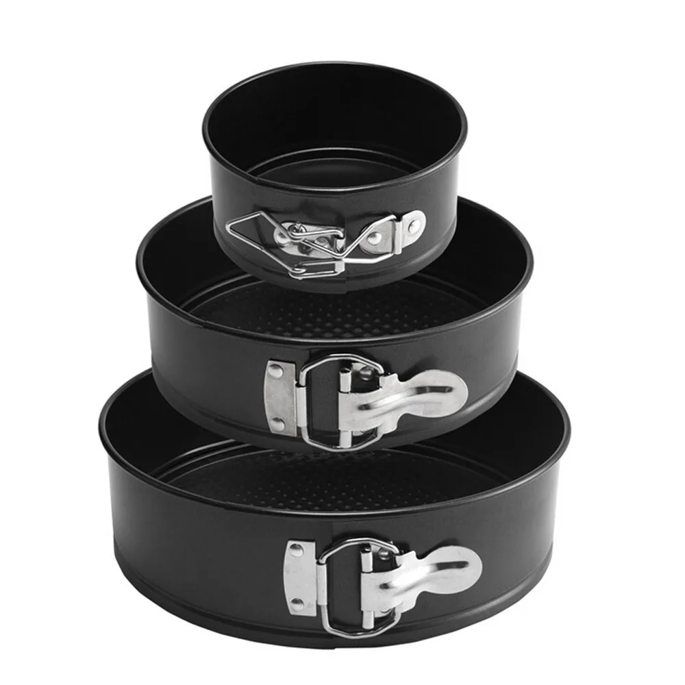 3pc Cake Bakeware Non Stick Cake Tier Mold Baking Pan Tray Spring Form Round Baking Pan Removable Bottom Bakeware 4 7 9 inch