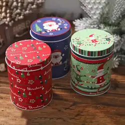 4 шт. большая емкость Рождественская коробка для хранения Санта-Клаус Снеговик Лось для конфет и печенья подарочный Органайзер жестяные