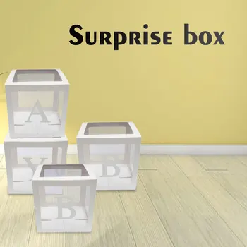 

26 Style Letter A-Z Transparent Gift Box Party Surprise Toy Birthday Proposal Balloon Gift Box Confession Scene Layout Supplies