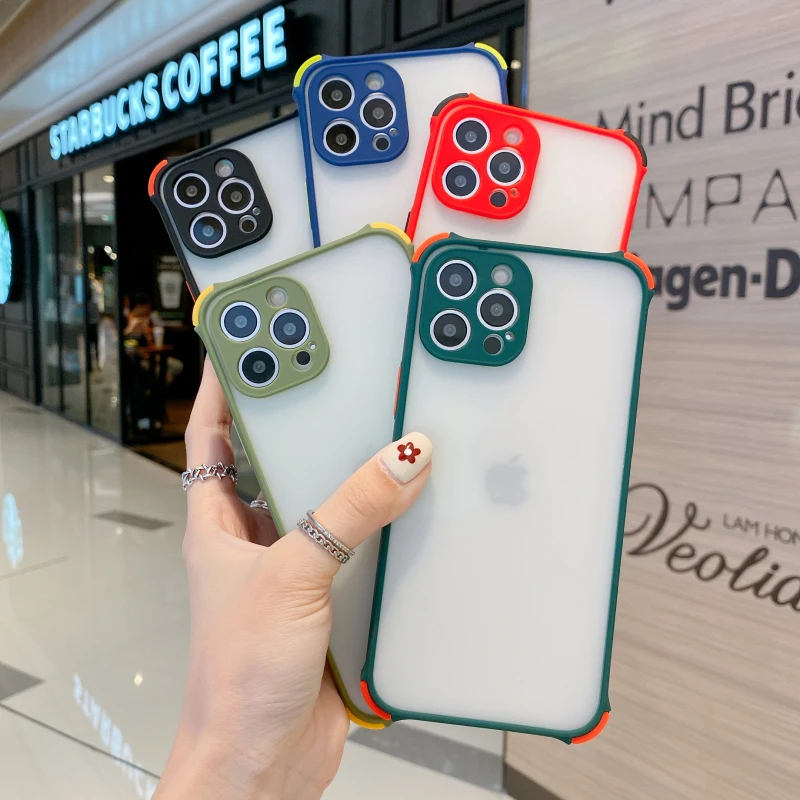 Fashion Matte Transparent Candy Colors Phone Case For Xiaomi Redmi POCO Note 9S X3 9 NFC Pro Max Anti Fall Protection Case Cover