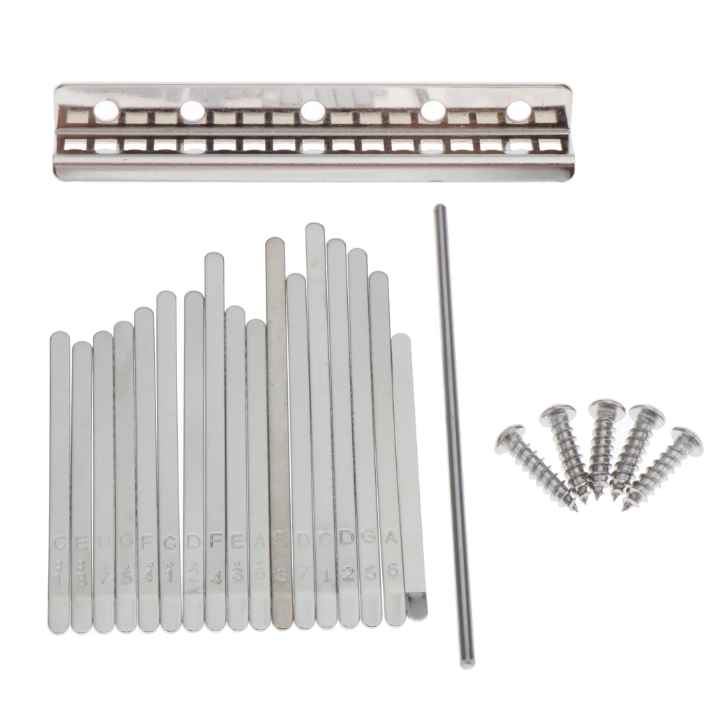 Kalimba 17 Key Note DIY Thumb Piano Steel Keys Bridge w/ Scales Accessories