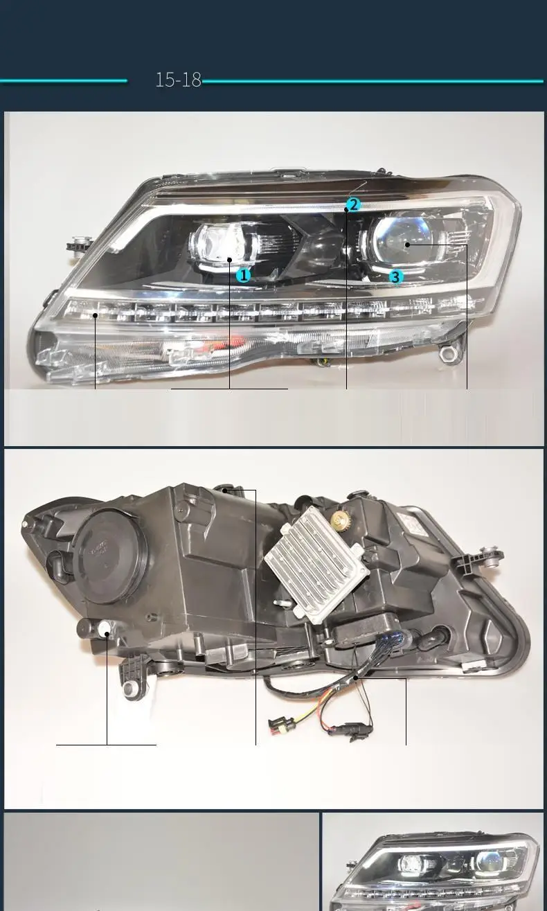Led para Авто дневные ходовые фары внешние автомобильные аксессуары фары автомобильные фары в сборе 15 для Volkswagen Lavida