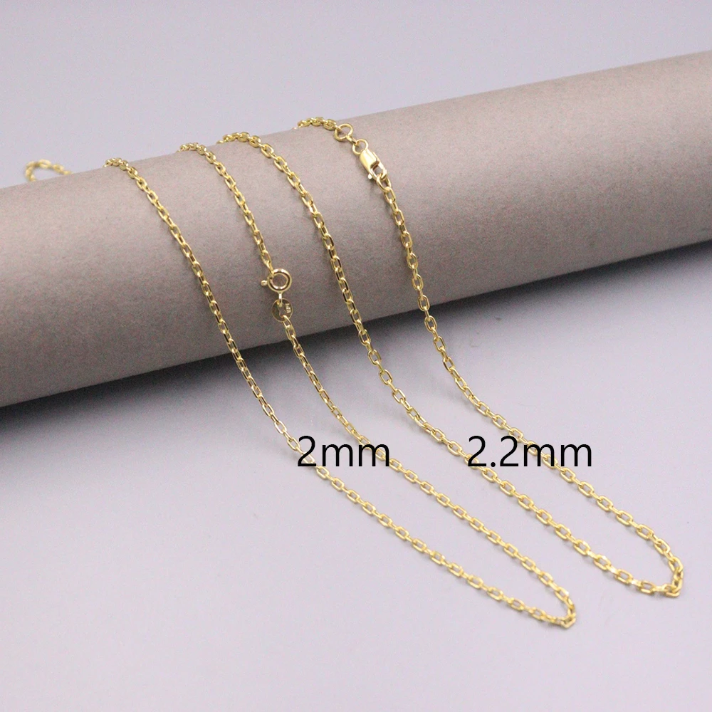 Pure AU750 18K Yellow Gold Necklace Women O Link Chain Necklace P6451