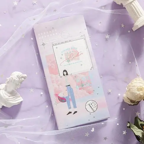 Zhengqishaonv 1 Набор Kawaii канцелярские наклейки Neat girl серия Декоративные наклейки для мобильного телефона Скрапбукинг DIY наклейки для рукоделия - Цвет: Zhengqishaonv