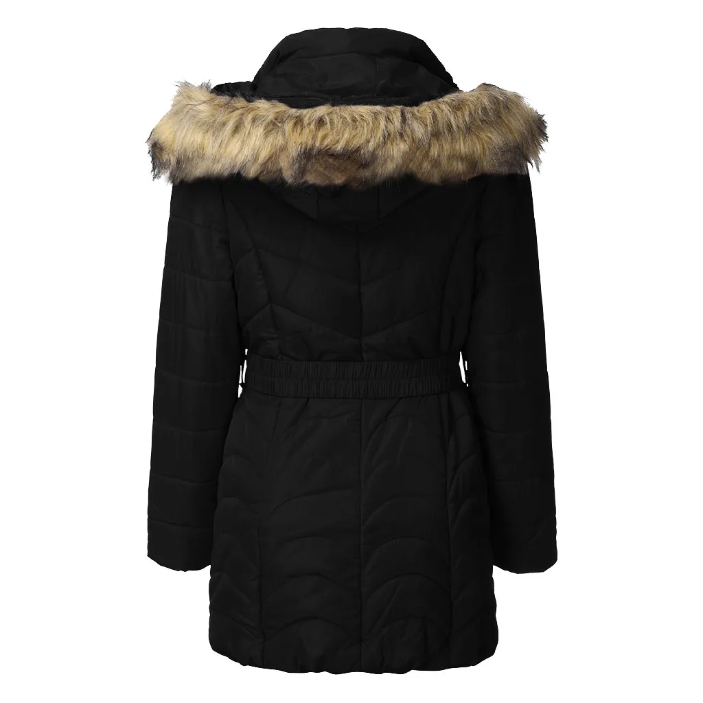 Abrigos mujer invierno зимнее пальто для женщин, однотонная верхняя одежда с карманами, куртки с хлопковой подкладкой на молнии, плюшевое пальто с поясом, manteau femme