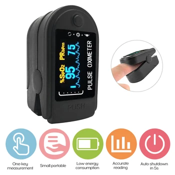 

OLED Display Fingertip Oximeter B-lood Oxygen SpO2 Pulse Rate Monitor Portable Family Travel Oximeter Care for Body Health