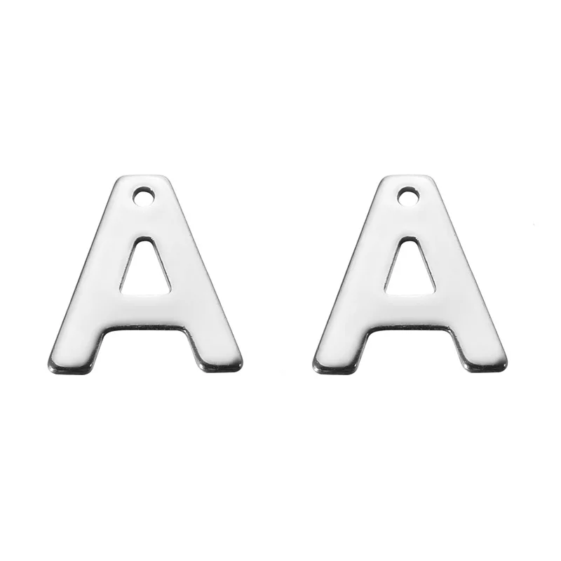 

New Style Simple Combination Pendant White K Stainless Steel Shiny Side 26 Lettered Style Lettered "A-Z" Small Pendant