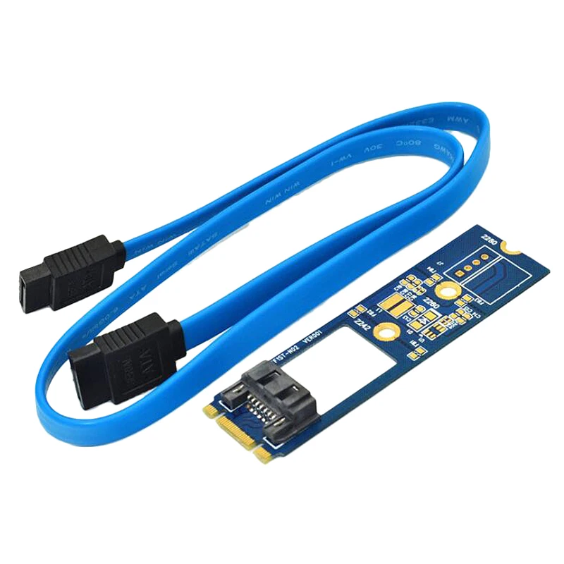 M.2 NGFF SATA to 7Pin SATA M2 to SATA Board Converter Card Adapter with Cable