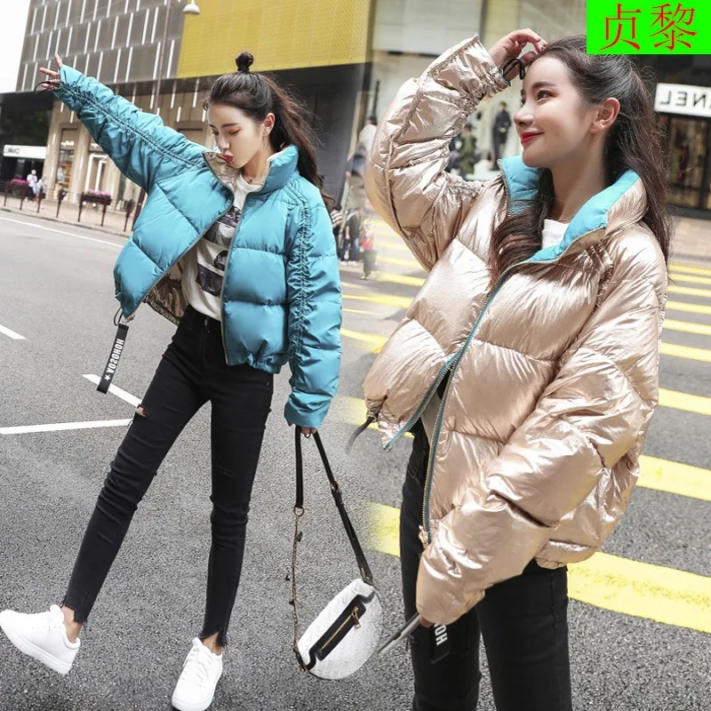 Winter New Style WOMEN'S Dress Korean-style Students Short High Extra Short Small Cotton-Padded Jacket down Jacket Cotton-p