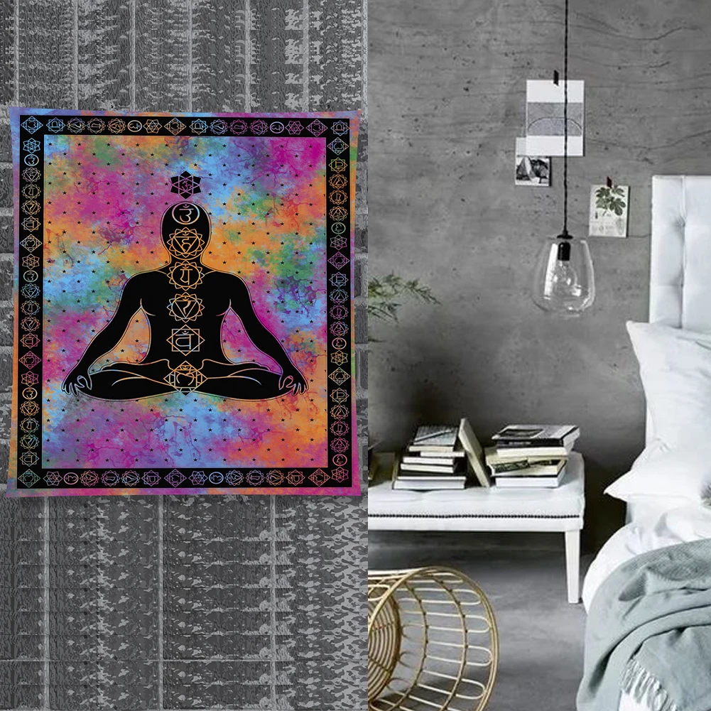 

Tablecloth Carpet Art Wall Tapestry Hanging Decor Multipurpose Studio Room Seven Chakra Buddha Yoga Meditation Bedroom Print