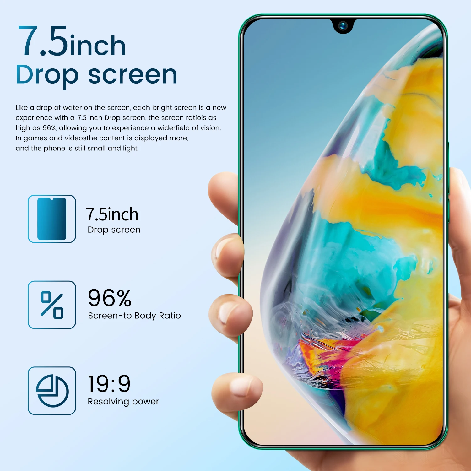 NEW Smartphone S20+Pro Top Quality Android 10.0 8G+512G 7.2Inches Full Screen Ultra-thin Smart 4G 5G Network 16+32MP telefone