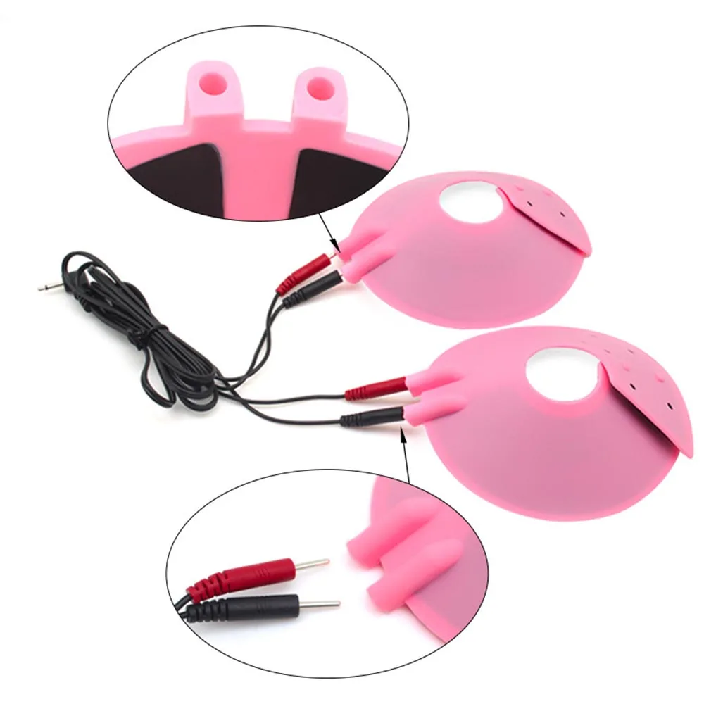 BDSM Electric Shock Nipple Clamp Breast Paste Pads Electrical Finger Gloves Vaginal Sex Orgasm Flirting Toys for Female Couples
