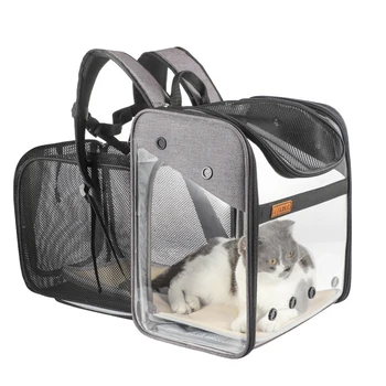 

cat carrying bag transparent mesh breathable backpack backpack for cats and dogs carrying a backpack pet sac de transport chat