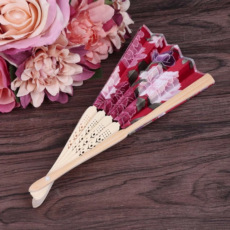 Colorful Chinese Bamboo Folding Hand Fan Flower Floral Wedding Dance Party Decor Au08 19 Dropship