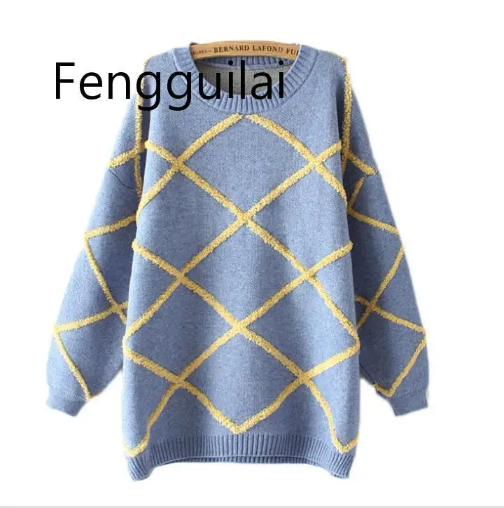 High Quality Beautiful Winter Sweater Women 2020 Loose Kawaii Cute Thicken Warm Knitted Jumper Women Blue Sweater Female High Quality Beautiful Winter Sweater Women 2020 Loose Kawaii Cute Thicken Warm Knitted Jumper Women Blue Sweater Female