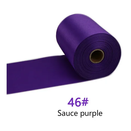 46-Sauce purple 25 метров/рулон 8 см/10 см/15 см шелковые атласные ленты DIY ленты для свадебных стульев упаковка для рождественских подарков украшения шелковые ленты Рубан - Цвет: 46-Sauce purple