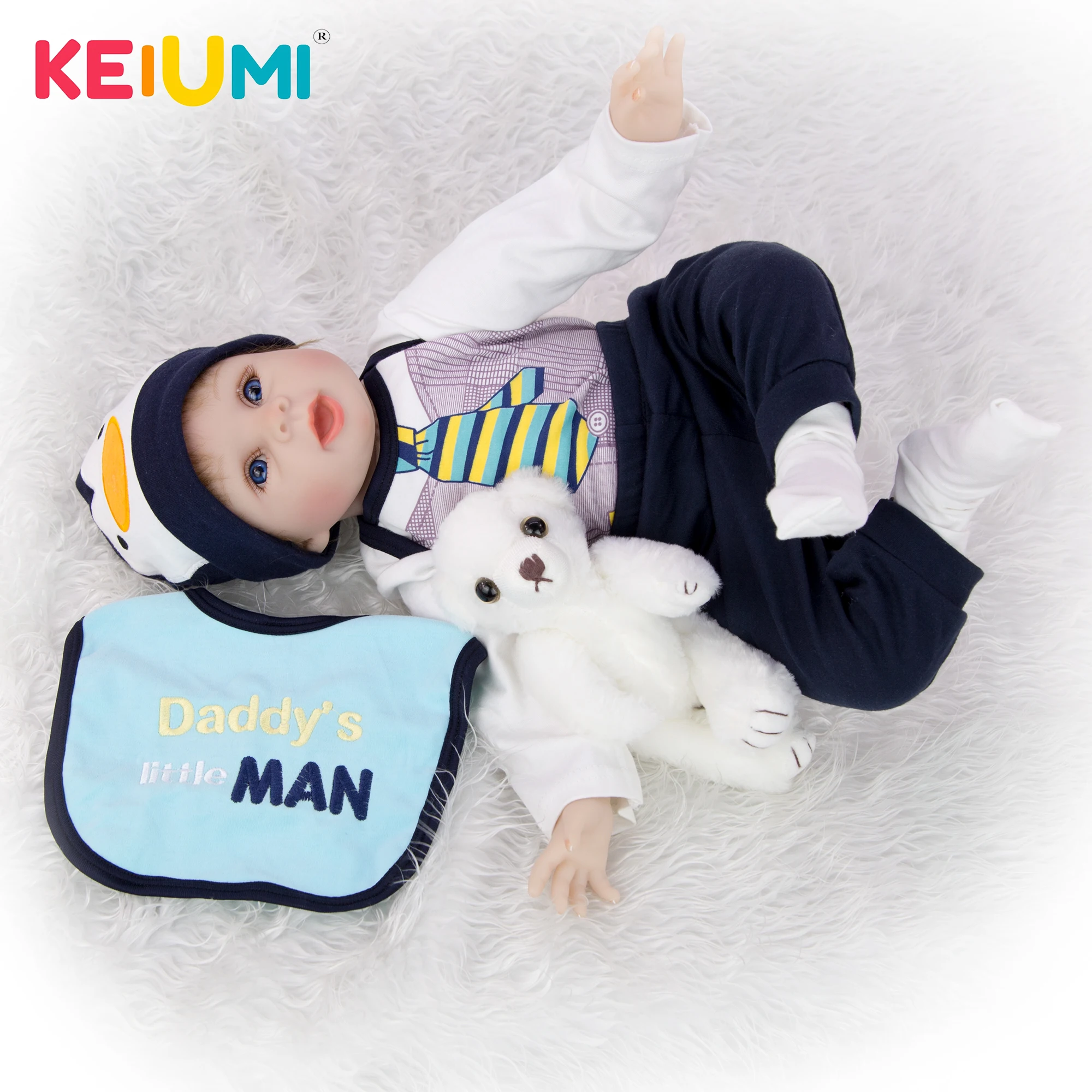 KEIUMI Новинка Красивая кукла новорожденный мальчик Реалистичная улыбка