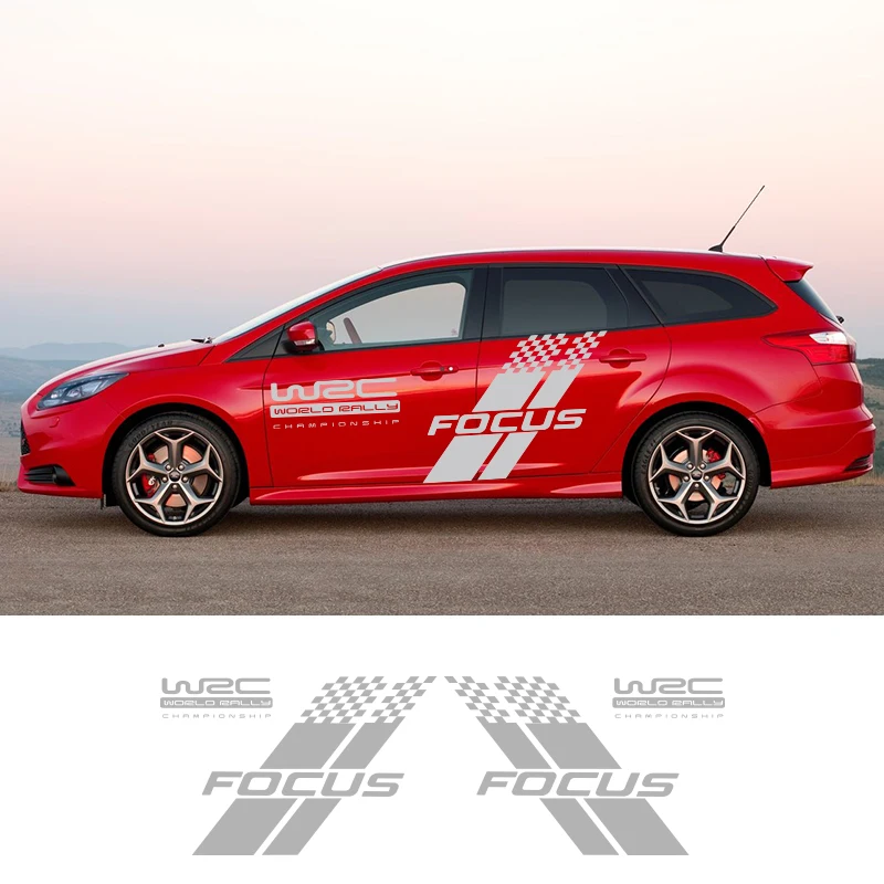 2 шт. фокус WRC voiture graphhiques vinyle cont rayures Авто автоколлянты voiture стиль для