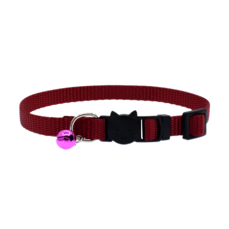 Cat Collar With Bell Safety Buckle Kitten Small Dogs Cats Adjustable Nylon Collars Pet Supplies E2S Cat Collar With Bell Safety Buckle Kitten Small Dogs Cats Adjustable Nylon Collars Pet Supplies E2S