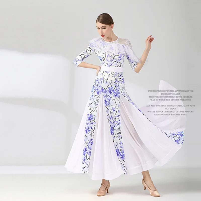 新セクシーな女性社交ダンスドレス標準社交ダンスの服の競争モダンダンスドレスワルツフォックストロットダンスドレスドレス