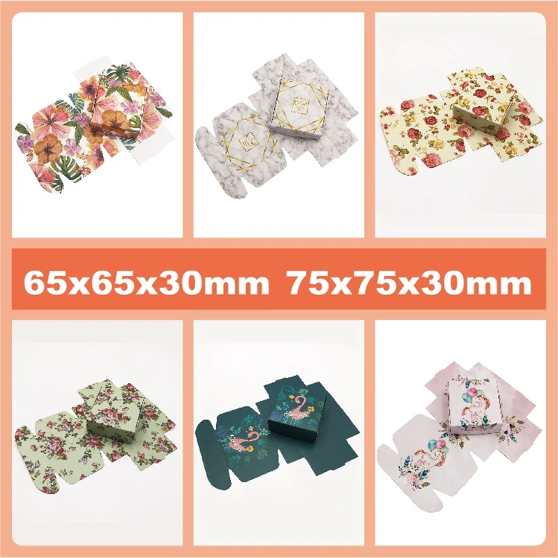 

20/40pcs Printed Flower Paper Boxes for Packaging Jewelry Gift Box Wedding Favors Candy Box Soap Packaging Boxes Present Carton