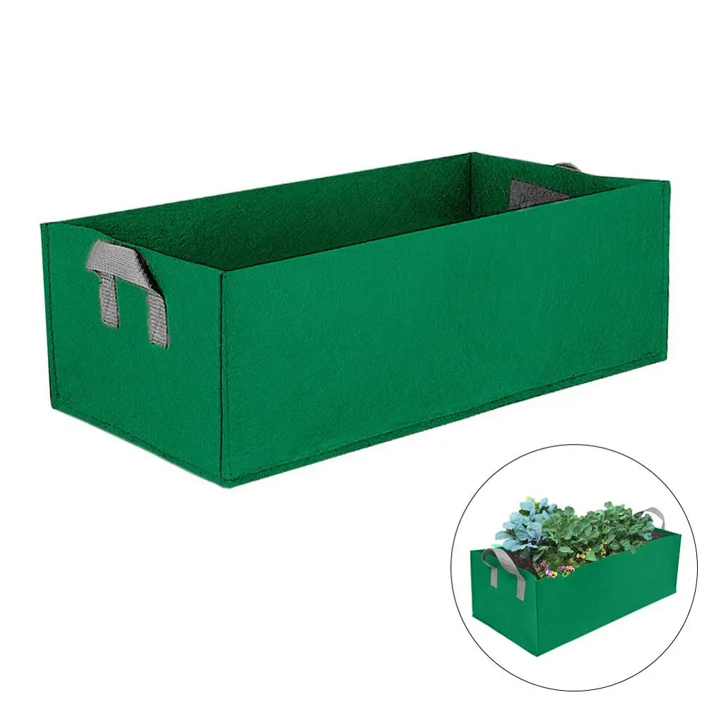 

Grow Bags Non-Woven Fabric Raised Garden Bed Rectangle Planting Container Grow Bags Fabric Planter Pot For Plants Nursery Pot