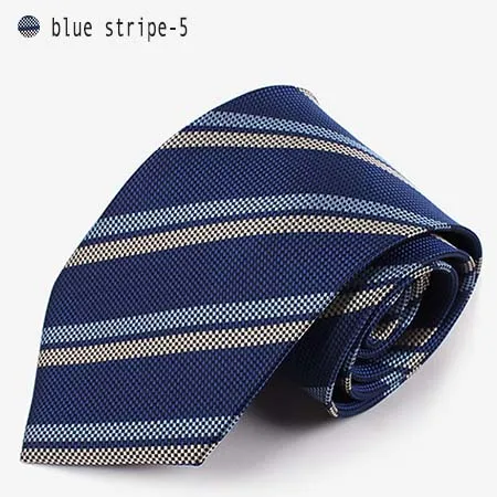 blue stripe-5 Мужской полосатый формальный Ширина Галстуки для работы свадьбы модный галстук для мужчин полиэстер синий красный серый LD-2 - Цвет: blue stripe-5