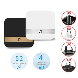Sonnette d'intérieur intelligente AC90 250V, carillon sans fil, wi fi, US/EU/UK/AU, contrôle via application EKEN V5/V6/V7/M3, 1 pièce 