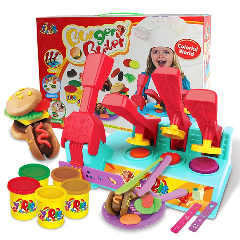 Kids Play Dough Creative 3D Educational Toys Modeling Clay Plasticine Tool Kit DIY Design Master Hamburg Model For Children | Игрушки и