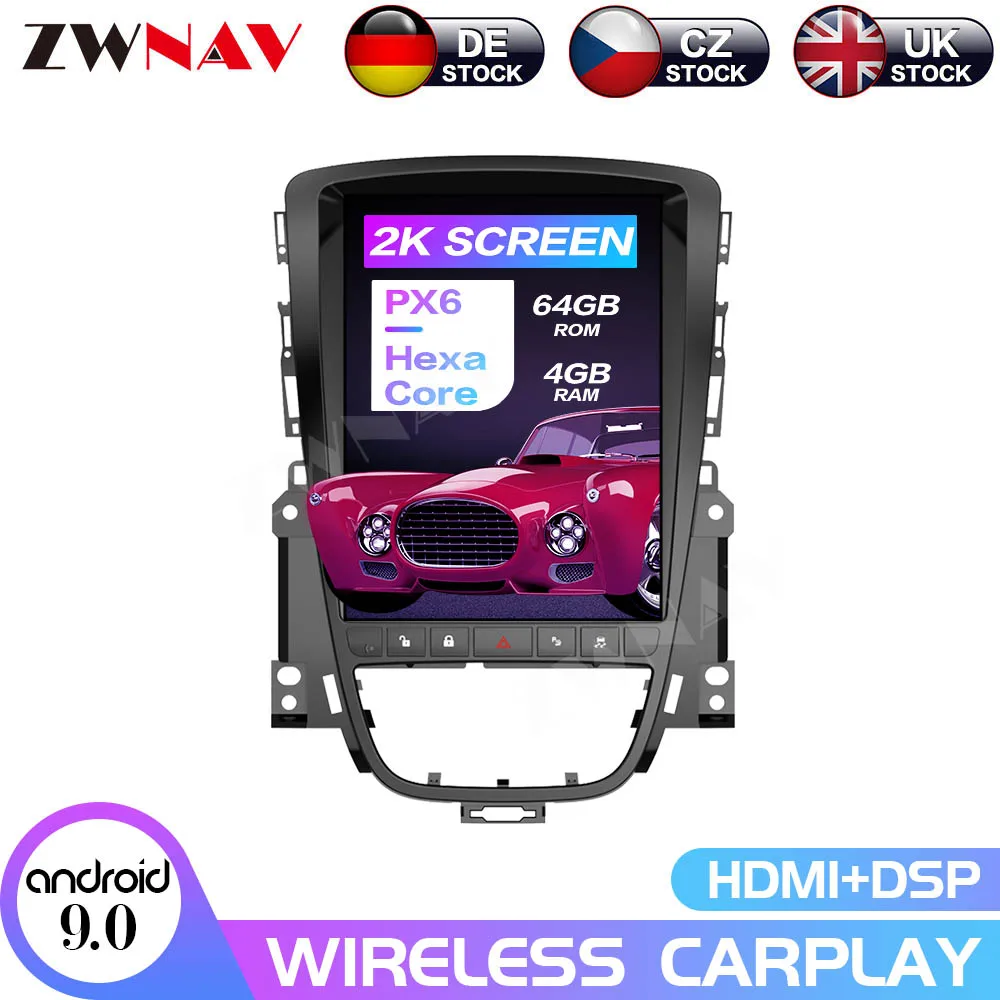 

Android 9.0 4+64G Vertical Screen Car Audio GPS Navigation For Opel Astra J 2012-2014 Stereo Head Unit Multimedia Player Carplay
