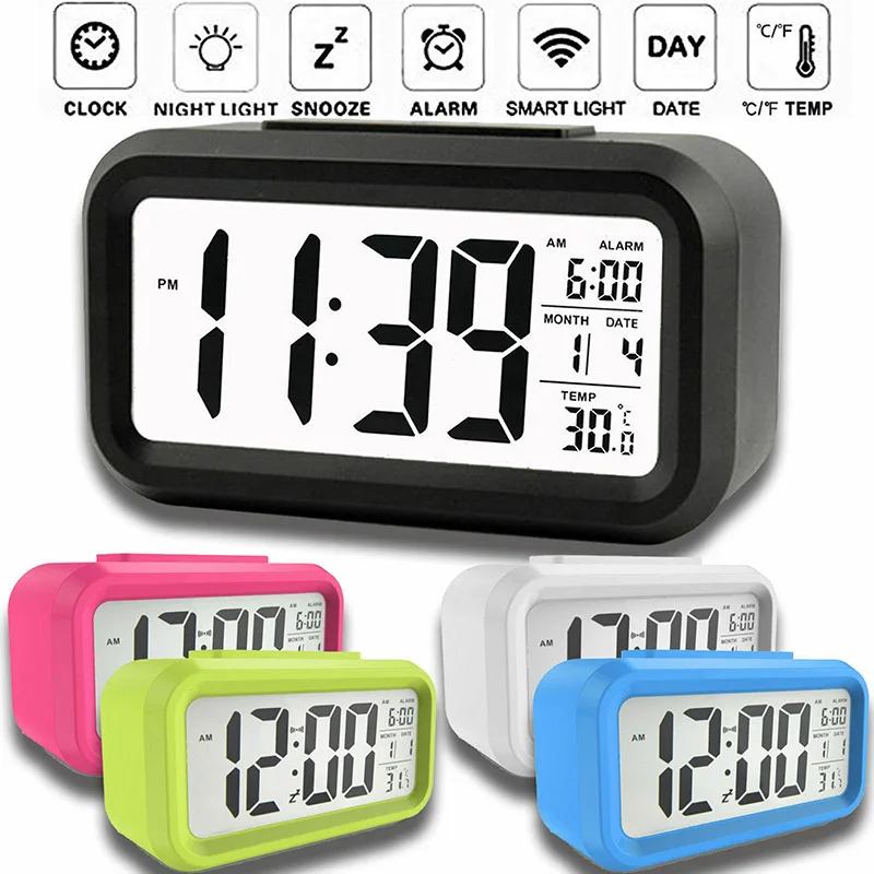 

Alarm Clock Large Display With Calendar For Home Office Table Clock Snooze Electronic Kids Clock LED Desktop Digital Clocks