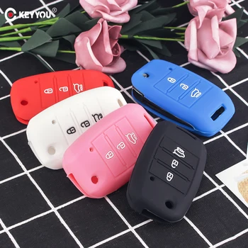 

KEYYOU Silicone Car Remote Flip Key Cover Case Fob Shell Holder For KIA Sid Rio Soul Sportage Ceed Sorento Cerato K2 K3 K4 K5