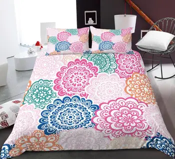 

Bohemian Edredones Niños Cartoon Ethnic Flower Bedding Set for Baby Kids Crib Duvet Cover Set Pillowcase Christmas Quilt Cover