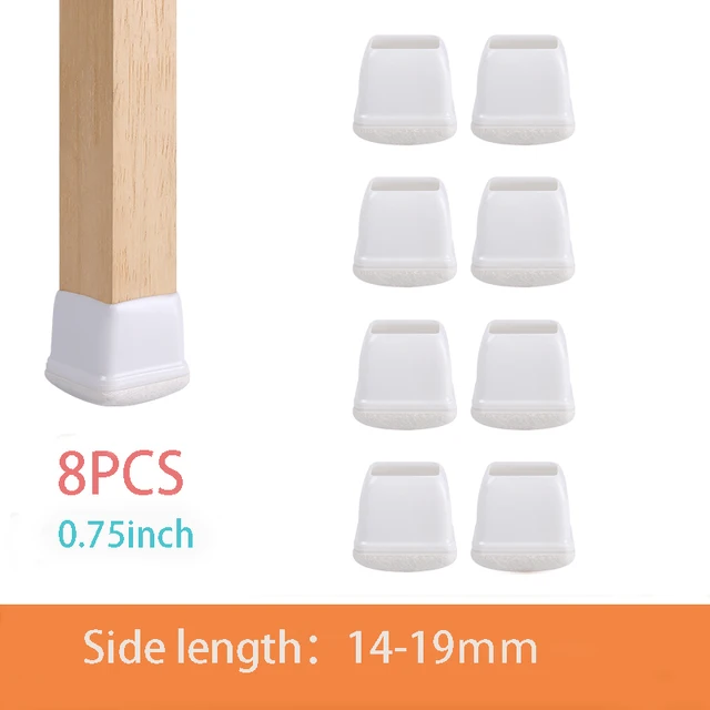 Table Chair Leg Protector Covers Thick Rubber Felt Bottom Furniture Pads Floor Protectors Feet Caps No Scratches Reduce Noice Side Length 14-19mm