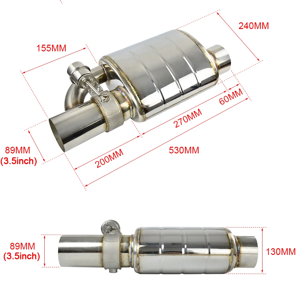 US $106.30 Stainless Steel 25 3 35 InOut Tip On Single Exhaust Muffler Dump Valve Exhaust Cutout With Wireless Remote Controller Set