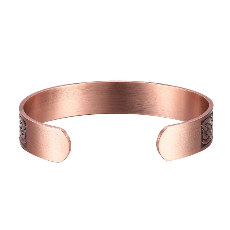 Oktrendy Pure Red Copper Bracelet Wide Magnetic Cuff Health Energy Bracelet Adjustable Open Cuff Copper Bangles for Women Men