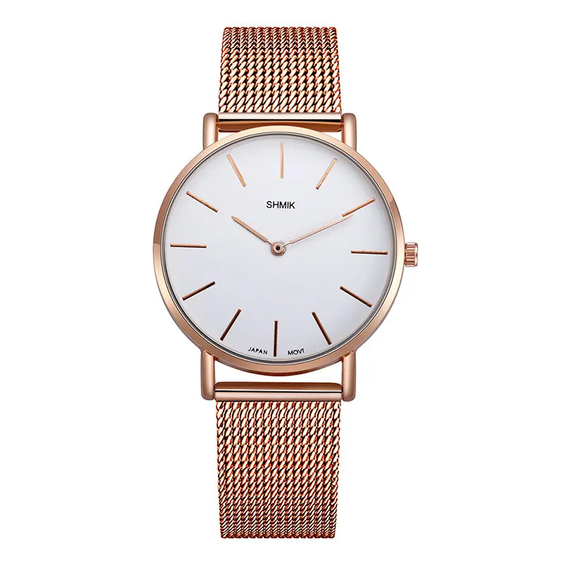 Rose Rose White Reloj Mujer люксовый бренд женские горячие кварцевые наручные часы из нержавеющей стали сетки модные женские часы - Цвет: Rose Rose White