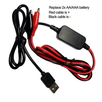 

2x AA AAA Battery Eliminator USB 5V to 3V Step-down Cable Voltage Converter Line For Clock Remote Control Toy Calculator CD