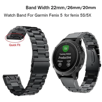 

20/22/26mm bracelet Watchband Strap for Garmin Fenix 6S 6X 6 Pro 5X 5 5S 3HR Watch Quick Release Stainless steel Wrist Band