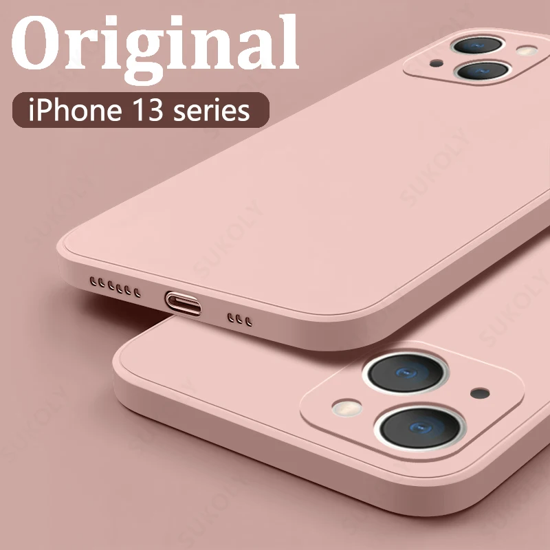Shockproof Ultra Thin Phone Case for iPhone 14 12 13 15 16 Pro Max 11 15Pro Cute Candy Color Couples Soft Liquid Silicone Cover phone cases