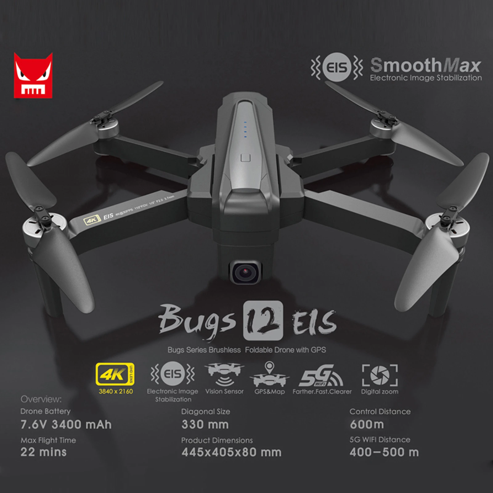 MJX B12 Bugs 12 EIS GPS Drone With 4K 