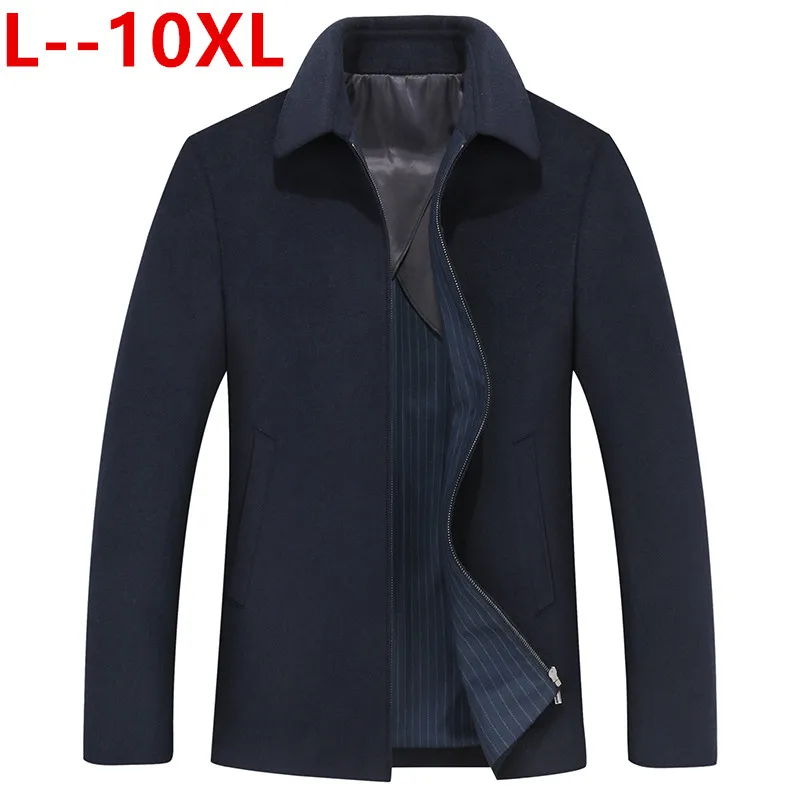 10XL 8XL 6X Men Jacket Warm Winter Trench Coat Outwear Overcoat Turn-down collar Casual Windbreaker Overcoat Jackets Wool Blends