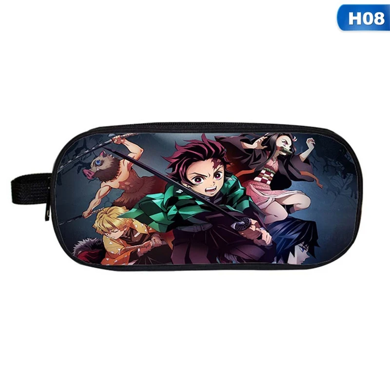 Аниме Demon Slayer: Kimetsu no Yaiba чехол-карандаш косметичка мультипликационная Студенческая многофункциональная откидная канцелярская сумка в подарок