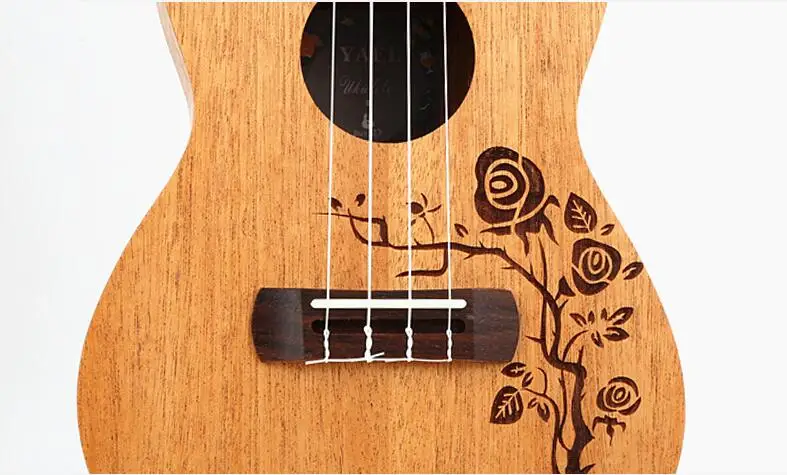 Высокое качество 23 дюймов 4 струны Sapele деревянная Гавайская гитара палисандр гриф Гавайская accustic гитара; Музыкальные инструменты Rosevine UK2308