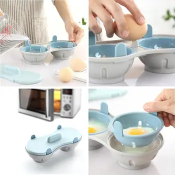 

Steamed Egg Box Creative Microwave Steamed Egg Tray Steamed Box Steamed Two Egg Tray Oven Microwave Egg Mold Kitchen P2Q7