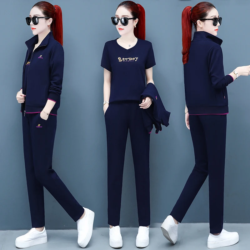 

Fall 2020 New Women Clothing 3 Piece Set female Plus Size Oversized Autumn Suit Tracksuits Lounge Wear Female Top And Pants