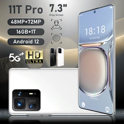Smartphone 11T Pro Global Version 7.3 Inch 7300mAh Smartphone 16GB 1T Type-C Mobile Phone Android 12 10 Core Unlock 4G LTE 5G