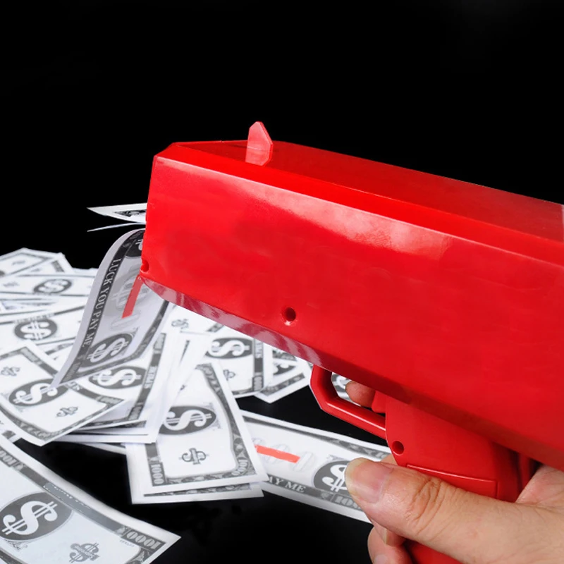 Пистолет для банкнот Make It Rain Красный наличных 100 вечеринка игра всей семьи