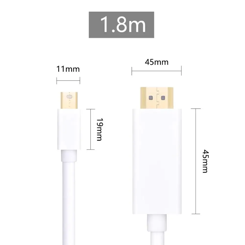 Mini Displayport To Hdmi Cable 4k Thunderbolt 2 Hdmi Converter For Macbook  Air 13 Imac Chromebook Mini Dp To Hdmi Adapter - Audio & Video Cables -  AliExpress
